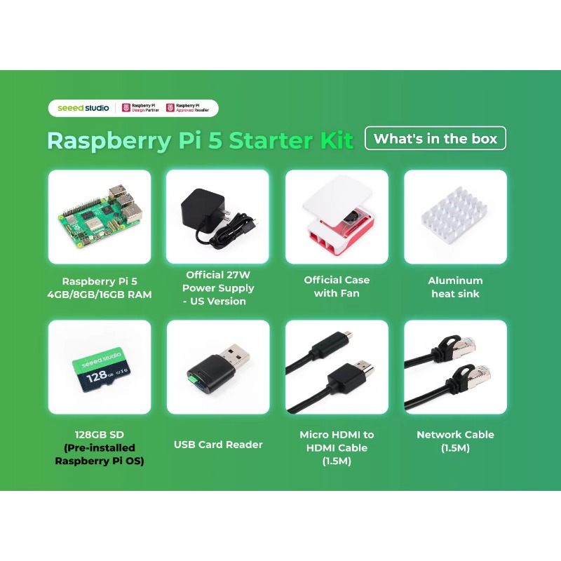 5 Starter Kit - 4GB/8GB/16GB R - Raspberry Pi 5 8Gb Kit recension och pris
